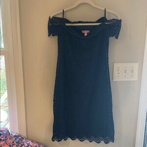 Lilly Pulitzer Navy Lace Off-Shoulder Dress